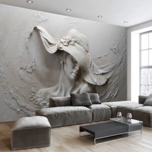 Gray Beauty 3D Wall Mural